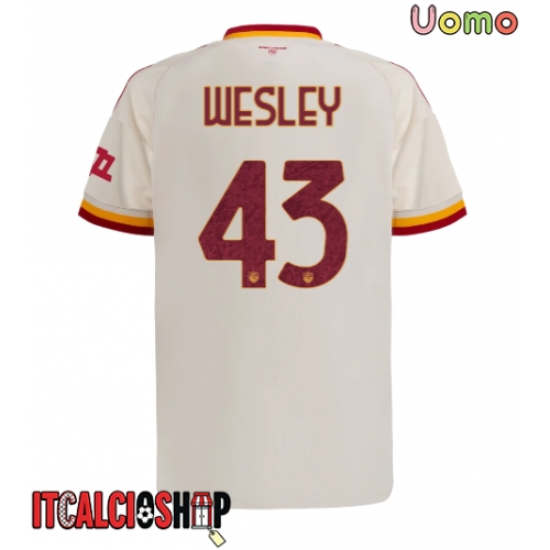 AS Roma Wesley Franca #43 Seconda Maglia 2026-27 Manica Corta